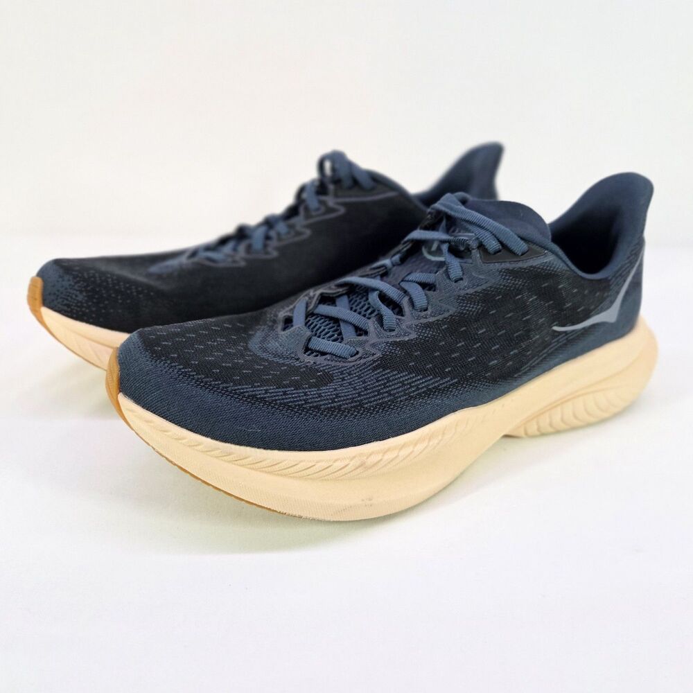HOKA Mach 6 1164032-VCK Men’s 11 Varsity Navy Alabaster Running Shoes WORN ONCE